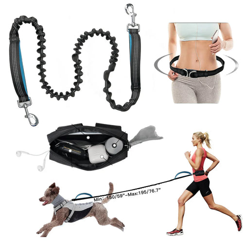 Geoorood Hands-Free Dog Leash with Zipper Pouch