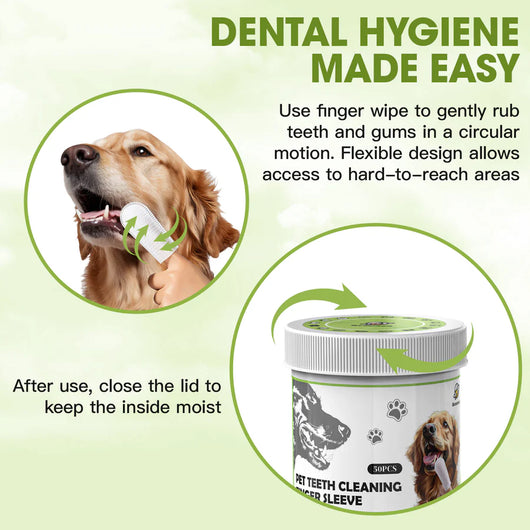 Geoorood Disposable Pet Tooth Cleaning Finger Gloves