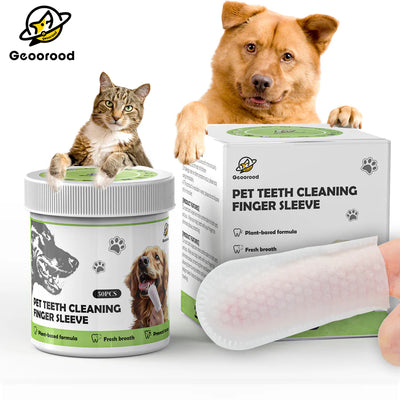 Geoorood Disposable Pet Tooth Cleaning Finger Gloves